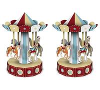 Beistle 3-D Vintage Circus Carousel Centrotavola 2 Pezzi, 25,4 cm, Multicolore