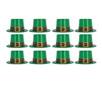 Beistle 30039 - Set di 12 cappelli a cilindro da folletto in plastica, per feste di San Patrizio, accessori per costumi irlandesi per sfilate, pub, gattonare, eventi festivi e celebrazioni fortunate,
