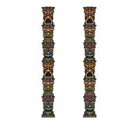 Beistle 50467 - Asta snodata Tiki Totem, 2,1 m 2 pezzi Multicolore