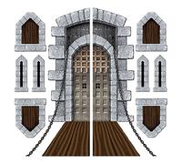 Beistle 52081 printed Castle puntelli per porta e finestra, 40,6 cm a 5 '10,2 cm 9 pezzi in pacchetto