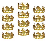 Beistle 60250-GD - Corona del re in plastica dorata, confezione da 12
