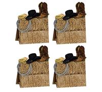 Beistle Centrotavola tridimensionale a tema occidentale 4 pezzi, decorazioni per feste, cowboy, 24,1 cm, multicolore