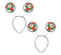 Beistle Fasce per capelli con motivo calcio del Messico, confezione da 2, fasce per capelli in plastica nera a scatto, bandiera messicana, accessori per feste in costume, accessori per feste in