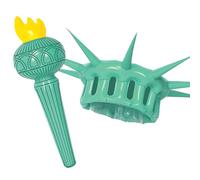 Beistle Inflatable Statue of Liberty Crown & Torch, Patriotic Party Accessories, 4th July Outfit for Parades Events, Crown-22¼" Torch-17½"