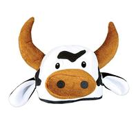 Beistle NoveltBeistle Cappello Unisex in Peluche a Forma di Testa di Mucca, Cappello a Tema Occidentale, Accessori per Feste a Tema Animali della Fattoria, Copricapo per Costume di Halloween,