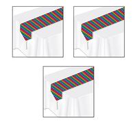 Beistle S50921AZ3 - Runner da tavola con stampa, 3 pezzi, carta multicolore