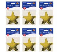 Beistle S57027-GDAZ6 - Sagome a forma di stella metallica, 72 pezzi, in plastica, colore: oro