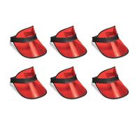 Beistle S60313-RAZ6 Visiere trasparenti in plastica rossa per rivenditori, 6 pezzi OSFM B