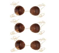 Beistle Standard Coconut Bikini Top-Confezione da 3, Marrone/Abbronzatura, Taglia Unica