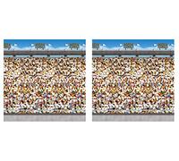 Beistle Upper Deck - Fondali fotografici per stadio, 2 pezzi, decorazioni per feste sportive, decorazioni per feste di compleanno, decorazioni per il giorno del gioco, 10,2 x 96 m, multicolore