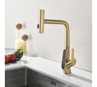 BEITH Rubinetto Lavello Cucina a Cascata, Rubinetto Cucina con Doccetta Estraibile, Display Digitale a LED, 3 modalità Miscelatore Cucina, Rotazione di 360°, 59A Tutto Rame, Anti Corrosivo, Durevole