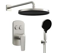 BEITH Set Doccia a Incasso, Moderno Design a Tasti di Pianoforte Sistema Doccia, 11"/280mm Rotondo Colonna Doccia, Soffione Doccia Portatile con 3 modalità, 59A Valvola in Ottone, Resistente