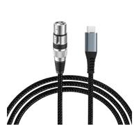 BEITSZ Cavo audio professionale da XLR a USB C, XLR femmina a USB tipo C, per MacBook Pro/Air, iPhone 16/15, iPad Pro 13/12.9/11, iPad Air 13/5th/4th, Pixel 9/8/7/6 Pro Android, 3 metri