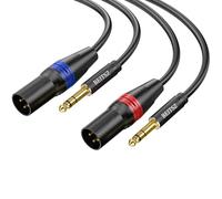 BEITSZ Cavo microfono da XLR a jack da 6,35 mm, bilanciato stereo da 1/4" su spina XLR per mixer, microfoni, DJ, apparecchiature home theater, palcoscenico (1 m, 2 pezzi)