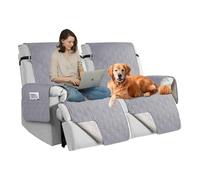 BEIWOSHA Copridivano impermeabile reclinabile a 1/2/3 posti, antiscivolo, con tasca, lavabile, protezione per mobili, per cani, animali domestici e bambini(Light Grey,2 Seater)