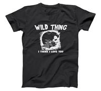 BEIYANUO Wild Thing Wild Thing I Think I Love You Baseball Black Basic Men's T-Shirt Black XL