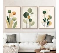BeiYiHo 3 poster pianta verde poster fogliame decorazione murale soggiorno astratto 50 x 70 cm tela boheme Deco parete camera da letto adulto poster arte moderna senza cornice