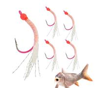 Beiykhera Escche Artificiali da - 5 Pezzi Kit Esche Ad Amo Luminescenti,Escche da Coda Riflettente da 4.5 cm per Acque Dolci - per in Mare Notturna a Persico Spigola e Pesce Gatto