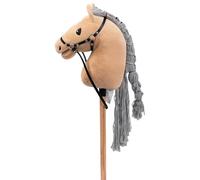 BEJOY Cavallo a Bastoncino Cavallo Giocattolo, Cavallo su un Bastoncino con Cavezza e Redini, Giocattolo Cavallo da Hobby Regalo per Bambine, Grande Cavallo da Hobby, Colore: Khaki