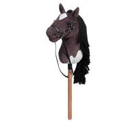 BEJOY Stick Horse Hobby - Cavallo su bastone con cavezza e redini, regalo per bambini e ragazze, grande cavallo hobby, viola grigiastro