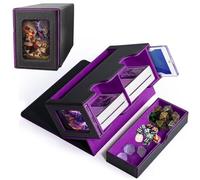 Bekasa Commander Deck Box per MTG, Vetrina Commander con vassoio per dadi, Adatta a 200 Carte Double-Sleeve, Magnetic Flip Deck Box per Scatola di Carte di Collezione Magic Commander TCG (viola)
