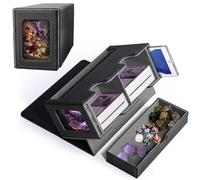 Bekasa Commander Deck Box per MTG, Vetrina Commander con vassoio per dadi, Adatta a 200 Carte Double-Sleeve, Magnetic Flip Deck Box per Scatola di Carte di Collezione Magic Commander TCG (Grigio)