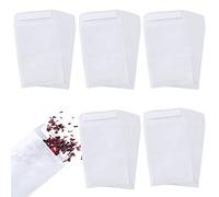 Bekecidi 120 sacchetti di glassine, piccole buste per coriandoli da matrimonio, sacchetti di carta bianca autosigillanti, confezione da 120 buste per fiori per candele 70 x 105 mm