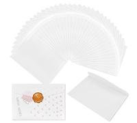 Bekecidi 50 buste in vetro, traslucide, buste in pergamena, trasparenti per inviti di nozze, piccole buste bianche per inviti di nozze, biglietti di auguri (18,5 x 12,5 cm)