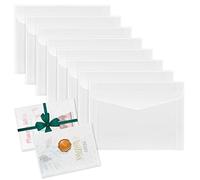 Bekecidi 50 buste per invito, buste traslucide in pergamena, buste trasparenti per matrimoni, buste vuote in carta bianca, per biglietti di auguri, cartoline, foto (17,5 x 12,5 cm)