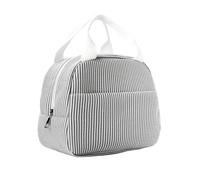 Bekecidi Borsa termica termica per il pranzo, borsa termica termica termica per il pranzo, borsa termica da picnic a righe nere in tessuto Bullé, borsa termica portatile per il lavoro e le uscite