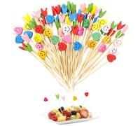 Bekeify 200 Pezzo Bastoncini da Cocktail, 12cm Stecchini Stuzzicadenti Lunghi Decorativi per Forchettine Aperitivo Accessori, Spiedini Legno da Cocktail per Feste Fingerfood Cupcake Barbecue Frutta