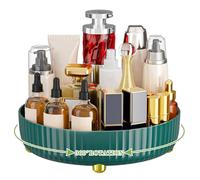 Bekeify Make Up Organizer per Cosmetici Organizer Trucchi Porta Cosmetici Multifunzionale con Rotazione a 360° Profumi Portatrucchi Organizzatore per Toeletta, Bagno e Camera da Letto, Verde Scuro
