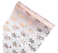 Bekeify Runner da Tavola in Oro Rosa 28cm x 10m Star Metallic Glitter Table Runner Doppio-Sided Table Runner Rettangolo Tovaglietta Tavola Decorazione Taglio Liberamente per Wedding Party Wrapping