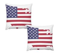 BEKGZYXWM American Flag Style MapCopricuscini Per Divano 20 "x20 Cm in Peluche Morbido Con Cerniera Invisibile, Anti-Piega , Grigio , Per Camera Da Letto E Soggiorno Plush Pillow Case