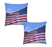 BEKGZYXWM American FlagCopricuscini Per Divano 26 "x26 Cm in Peluche Morbido Con Cerniera Invisibile, Anti-Piega , Grigio , Per Camera Da Letto E Soggiorno Plush Pillow Case