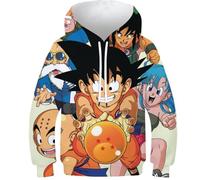 BEKGZYXWM Premium JoJo's, Minions & Dragon Ball 3D Goku, VegetaStampata Felpa con Cappuccio - Unisex, Design Elegante, Perfetta per Convention di Anime, Eventi di Gaming & Uso Quotidiano10-12Y