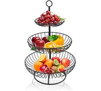 Bekith 3 Piani Cesto Portafrutta Cestino Fruttiera in Metallo Porta Frutta Moderni Cesto Frutta Grande, 16/24/ 30cm