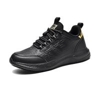 BEKIUA Le scarpe da chef sono impermeabili e antiscivolo per gli uomini, scarpe da lavoro in pelle nera per servizio di ristorazione alberghiera, scarpe sportive casual senza punta in acciaio, nero-42