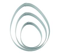 BekkiB 202122 - Set di 3 formine "uova di Pasqua" per Pasqua, 5/7/9 cm, in acciaio inox, decorazione pasquale