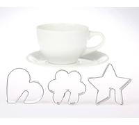 BekkiB 2273 - Set di 3 biscotti a forma di fiore, cuore e stella - biscotti per il bordo della tazza