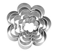 BekkiB 7714 - Set di 5 formine per biscotti "Fiore" a forma di 5 fiori di diverse dimensioni, 19 mm, 27 mm, 38 mm, 48 mm e 58 mm