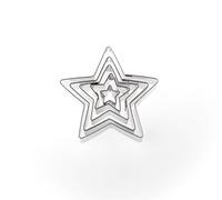 BekkiB 7767 - Set di 5 formine per biscotti a forma di stella, in acciaio INOX, 5 diverse misure