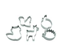 BekkiB - Set da 5 pezzi "Autunno" - riccio, mela, cervo, scoiattolo e volpe - Stampini lavabili in lavastoviglie in acciaio inox - Per cuocere biscotti - 998914