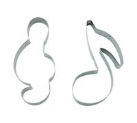 BekkiB - Set di 2 tagliapasta "Musica" - Note e chiavi note - Stampini per biscotti da forno - Gli stampi in acciaio inox sono lavabili in lavastoviglie - 88021375