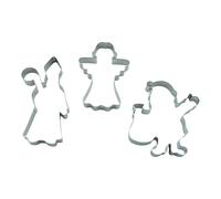BekkiB - Set di 3 stampi per biscotti "San Nicola, Babbo Natale e angelo" - Stampini per biscotti in acciaio inox - Stampini per biscotti per cuocere, fai da te e decorazioni - 998976