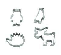 BekkiB - Set di 4 formine per biscotti "gufo & co." - stampi per biscotti in acciaio inox - per cuocere e decorare - per fondente, marzapane, cupcake e decorazioni fai da te - 999010