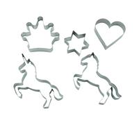 BekkiB - Set di 5 stampi per biscotti "Fantasie" - Stampini per biscotti in acciaio inox - Stampini per biscotti per cuocere, fai da te e decorazioni - Per fondente, marzapane, cupcake e decorazioni