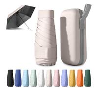 BEKKLPOU Ombrello Piccolo, Mini Ombrello Tascabile, Ombrello Da Viaggio, Un Must Per i Pendolari e i Viaggi, Protezione Sia Dal Sole Che Dalla Pioggia (Albicocca fenice)