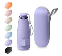 BEKKLPOU Ombrello Pioggia Piccolo, Mini Ombrello Pieghevole, Ombrello Piccolo Da Borsa, Adatto Sia Alle Giornate Soleggiate Che A Quelle Piovose, Manico Retrattile (Viola taro)
