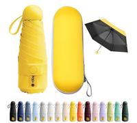BEKKLPOU Ombrello Pioggia Piccolo, Mini Ombrello Tascabile, Ombrello Piccolo Da Borsa, Adatto Sia Alle Giornate Soleggiate Che a Quelle Piovose (Giallo Limone)